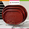 Set of 3 - Oval Serving Trays with Integrated Handles