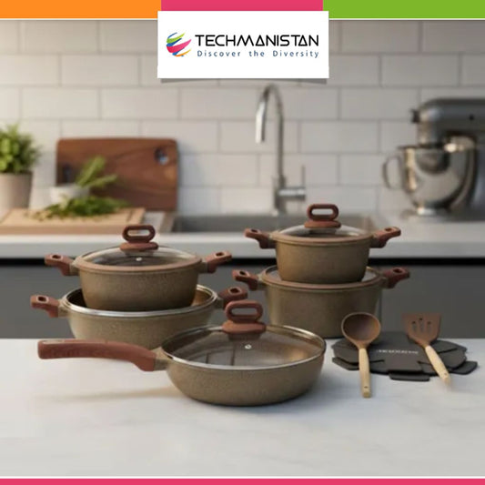 Set of 15 - Aluminium Alloy Non-Stick Cookware Set