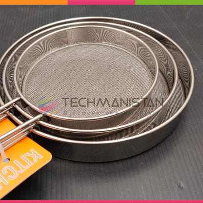 Set of 3 - Stainless Steel Fine Mesh Flour & Cocoa Sieve Strainers