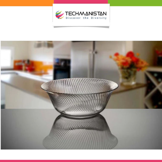 Set of 2 - Diamond Glass Serving Bowls