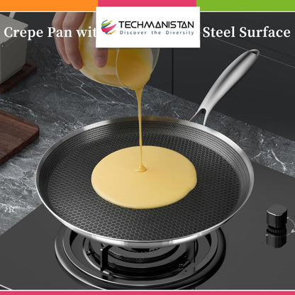 32cm Single Handle Non-Stick Laser Coated Honeycomb Tawa