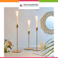 Set of 3 - Golden Candle Holders