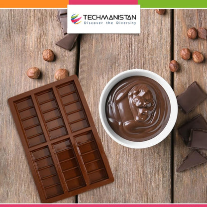 6-Cavity Silicon Chocolate Bar Mold