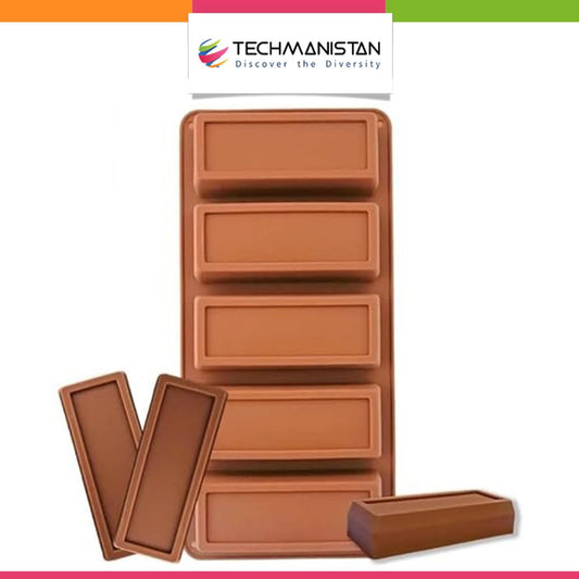 5-Cavity Silicon Chocolate Bar Mold
