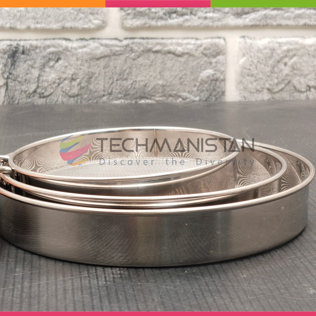 Set of 3 - Stainless Steel Fine Mesh Flour & Cocoa Sieve Strainers