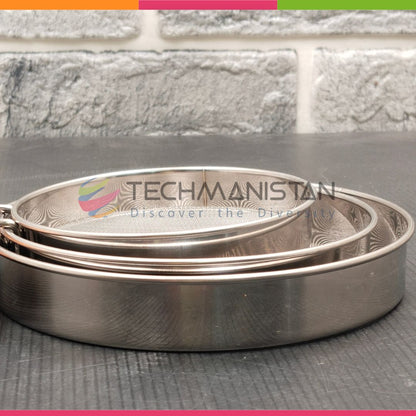 Set of 3 - Stainless Steel Fine Mesh Flour & Cocoa Sieve Strainers
