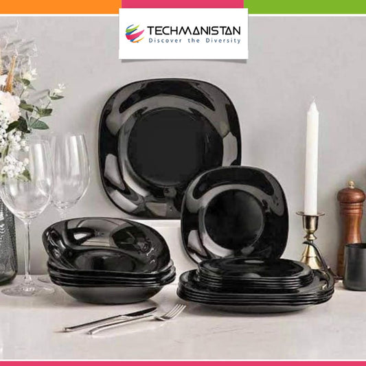 Luxury Black Marble Dinner Plate Set