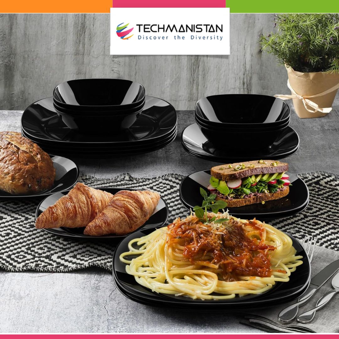 Luxury Black Marble Dinner Plate Set