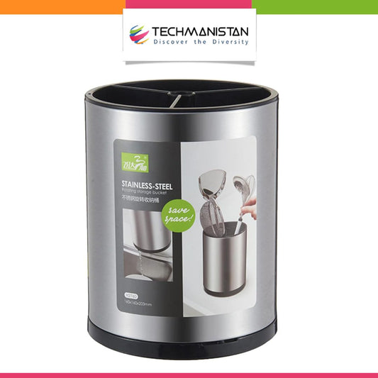 Rotating Kitchen Utensil Holder Stainless Steel