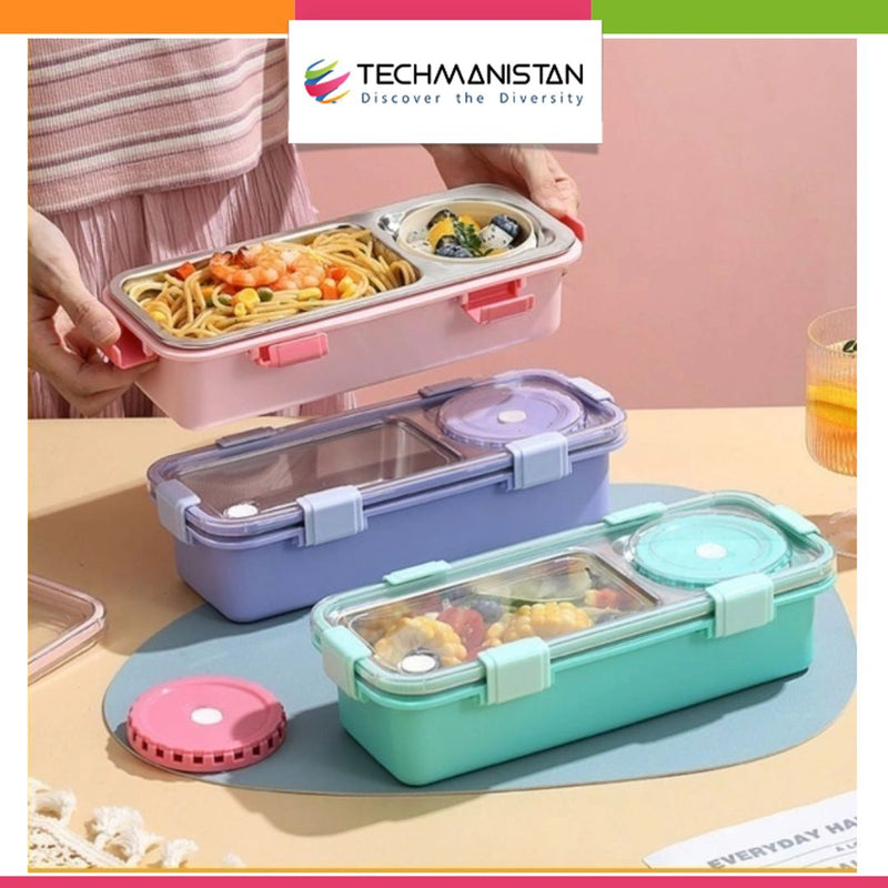 2/3 Compartment Lunch Box Stainless Steel Bento Box