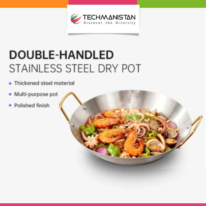Steel Wok Frying Pan with Dual Handles