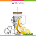 900ml Glass Tumbler with Bamboo Lid & Straw