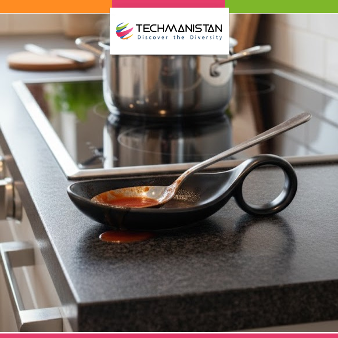 Ceramic Spoon Rest with Handle Loop