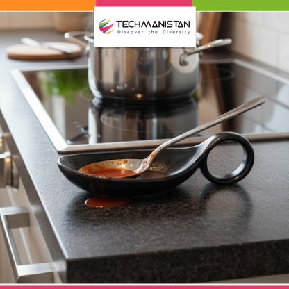 Ceramic Spoon Rest with Handle Loop