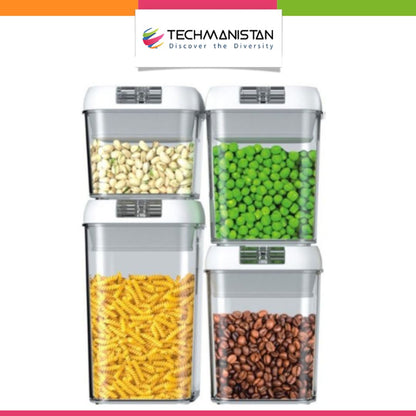 Set of 4 Airtight Food Storage Containers with Locks Lid