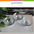 Set of 6 Diamond Fruit Bowls Clear Glass Dessert Bowl