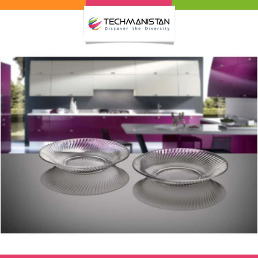 Set of 6 Diamond Curry Plates Clear Glass Salan Plates