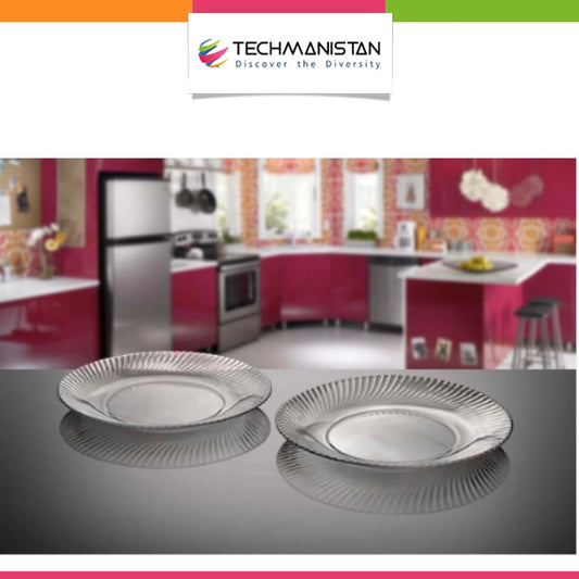 Set of 6 Diamond Rice Plates Clear Glass Roti Plates