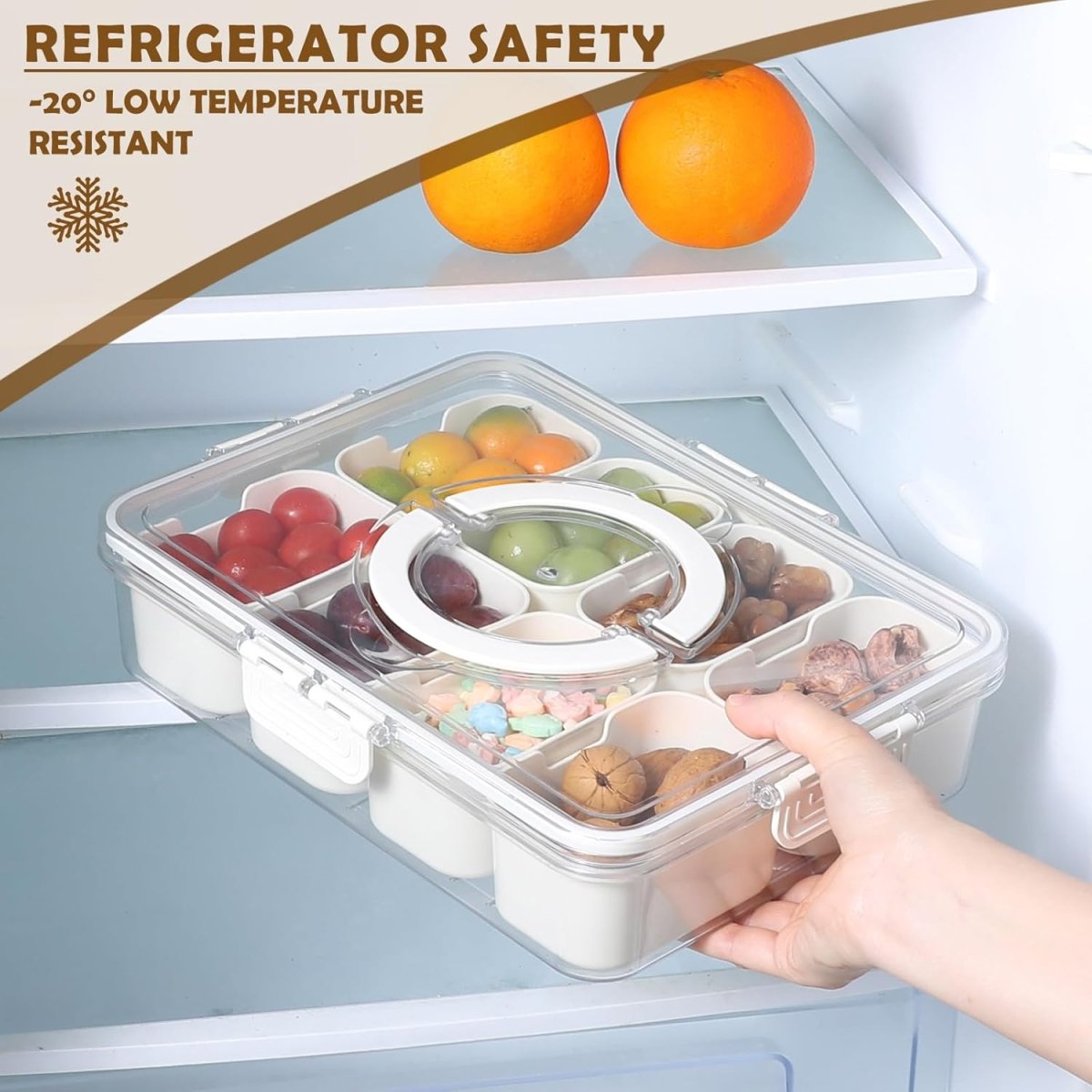 Detachable Dividers Portable Snack box - Techmanistan in Pakistan