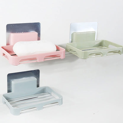 Random Color - Wall Mounted No Drilling Self Adhesive Soap Dish, Self?Adhesive Soap Tray, Wall Mounted Shower Soap Holder, Plastic Wall Mounted Soap Dish Drain Soap Tray Holder Container, Soap Tray My Store