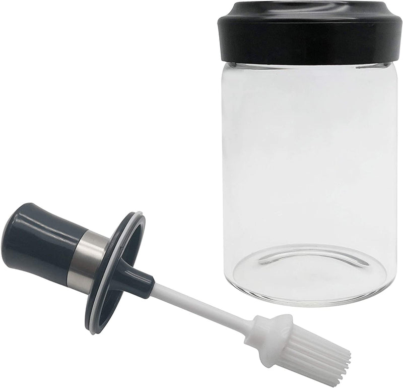Oil Dispenser Glass Oil Bottle With Silicone Brush Oil Vinegar Dispenser Bottle with Pastry Brush 220 ml Oil Container Bottle for BBQ Baking Kitchen Refillable Oil Dispenser with Basting Brush My Store