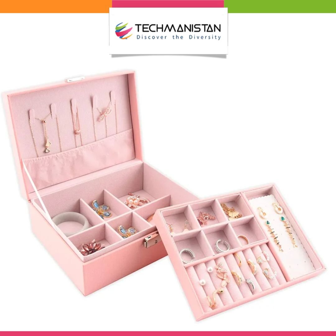 Double - Layer Jewelry Storage Box - Techmanistan in Pakistan