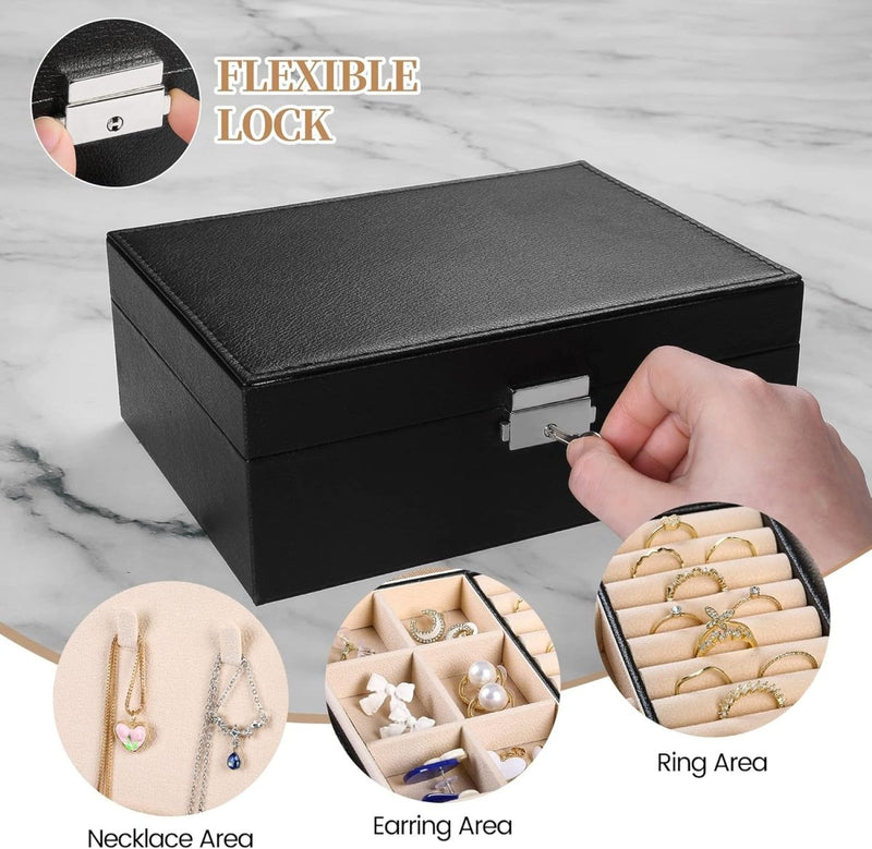 Double - Layer Jewelry Storage Box - Techmanistan in Pakistan