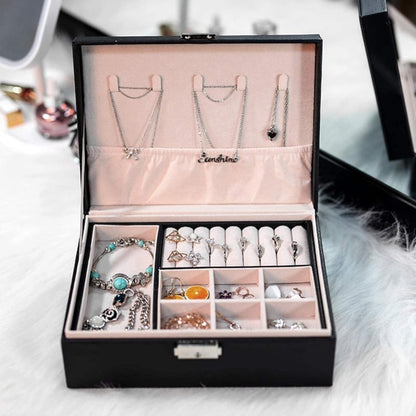Double - Layer Jewelry Storage Box - Techmanistan in Pakistan