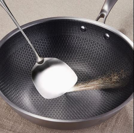 Double Sided Laser Coated Wok Karahi With Tempered Glass Lid - Techmanistan in Pakistan