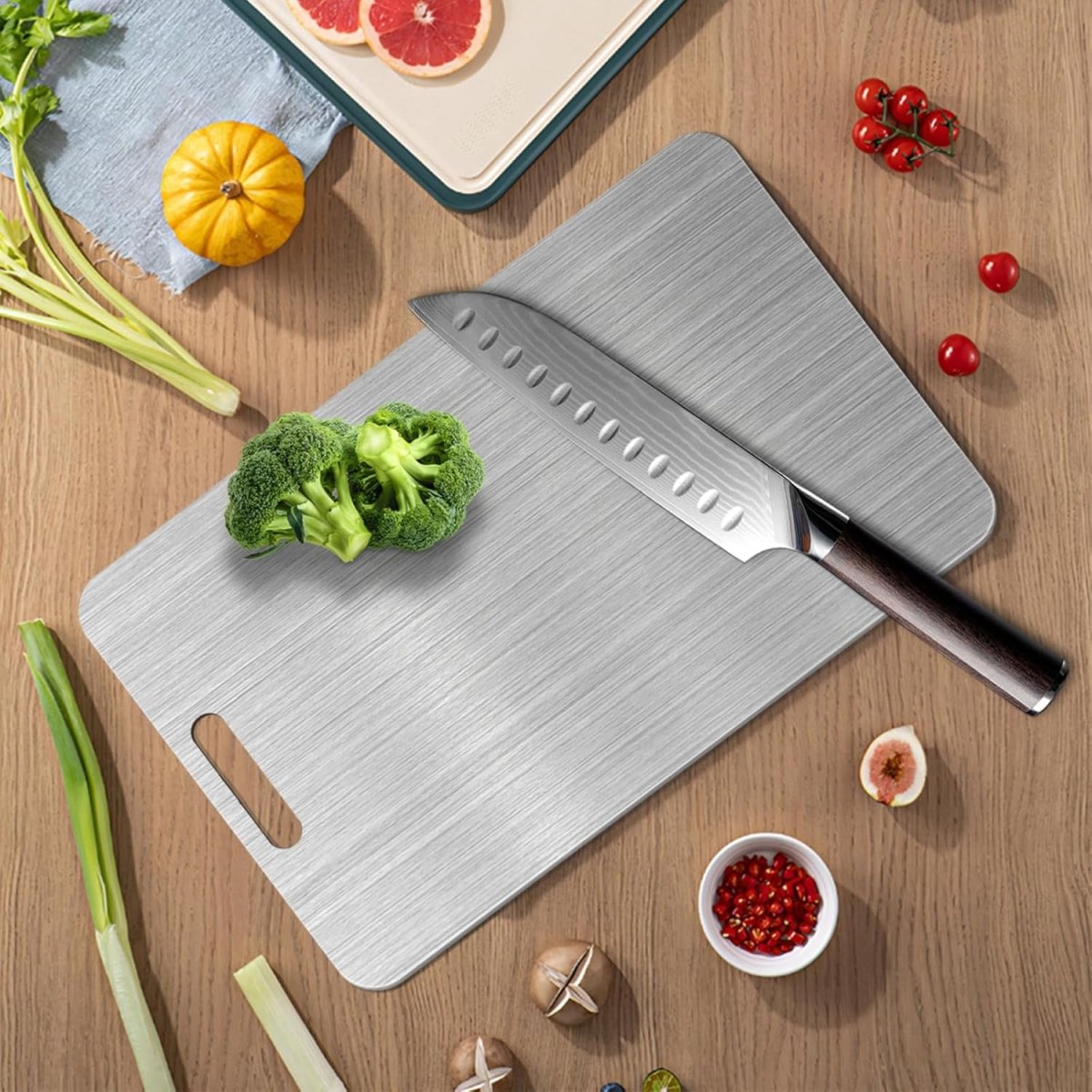 Double - Sided Stainless Steel Cutting Board - Techmanistan in Pakistan