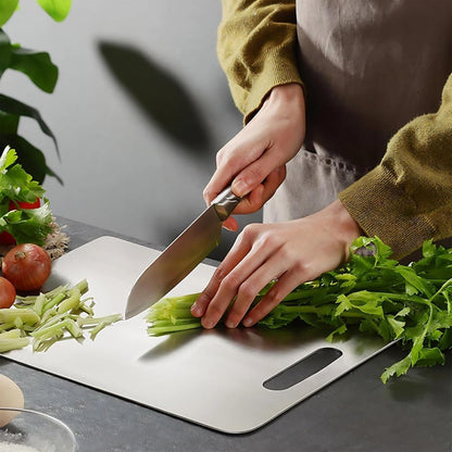 Double - Sided Stainless Steel Cutting Board - Techmanistan in Pakistan