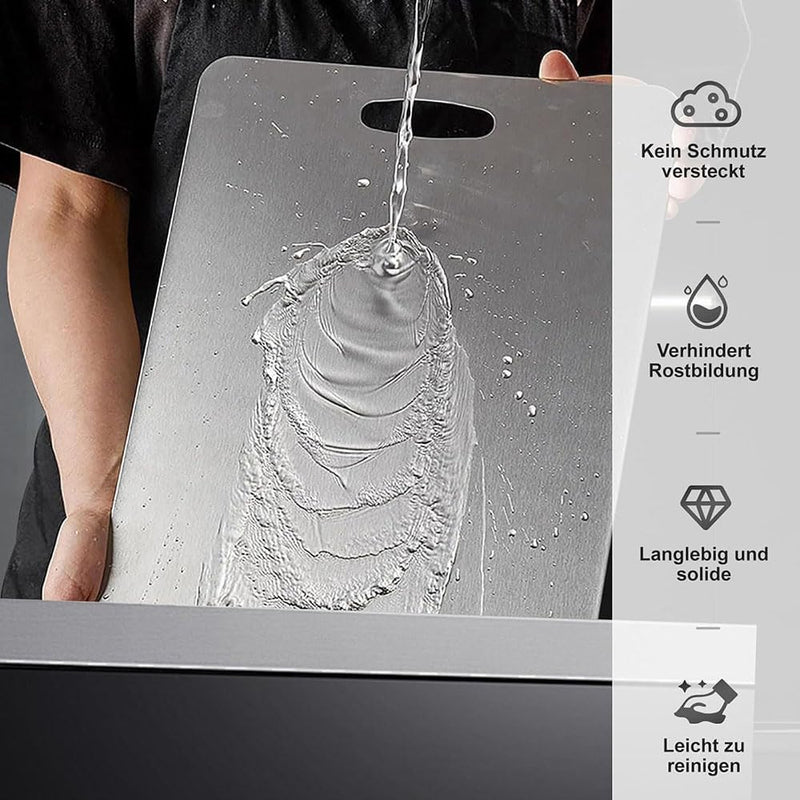 Double - Sided Stainless Steel Cutting Board - Techmanistan in Pakistan