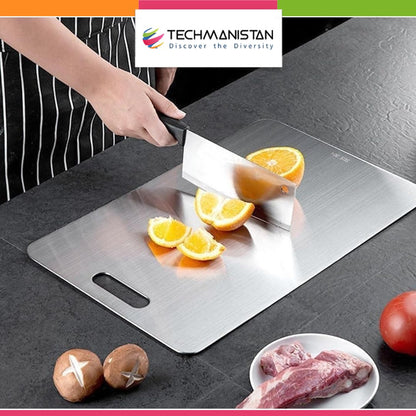 Double - Sided Stainless Steel Cutting Board - Techmanistan in Pakistan