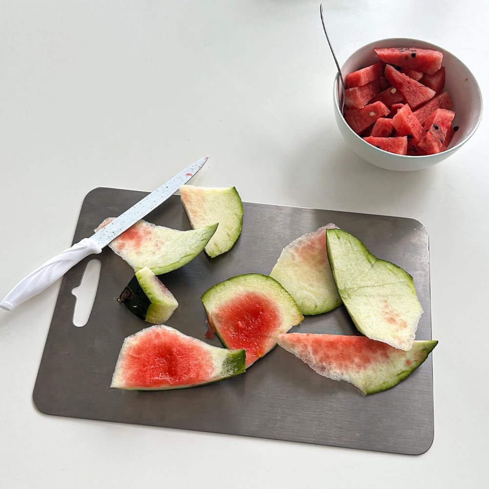 Double - Sided Stainless Steel Cutting Board - Techmanistan in Pakistan