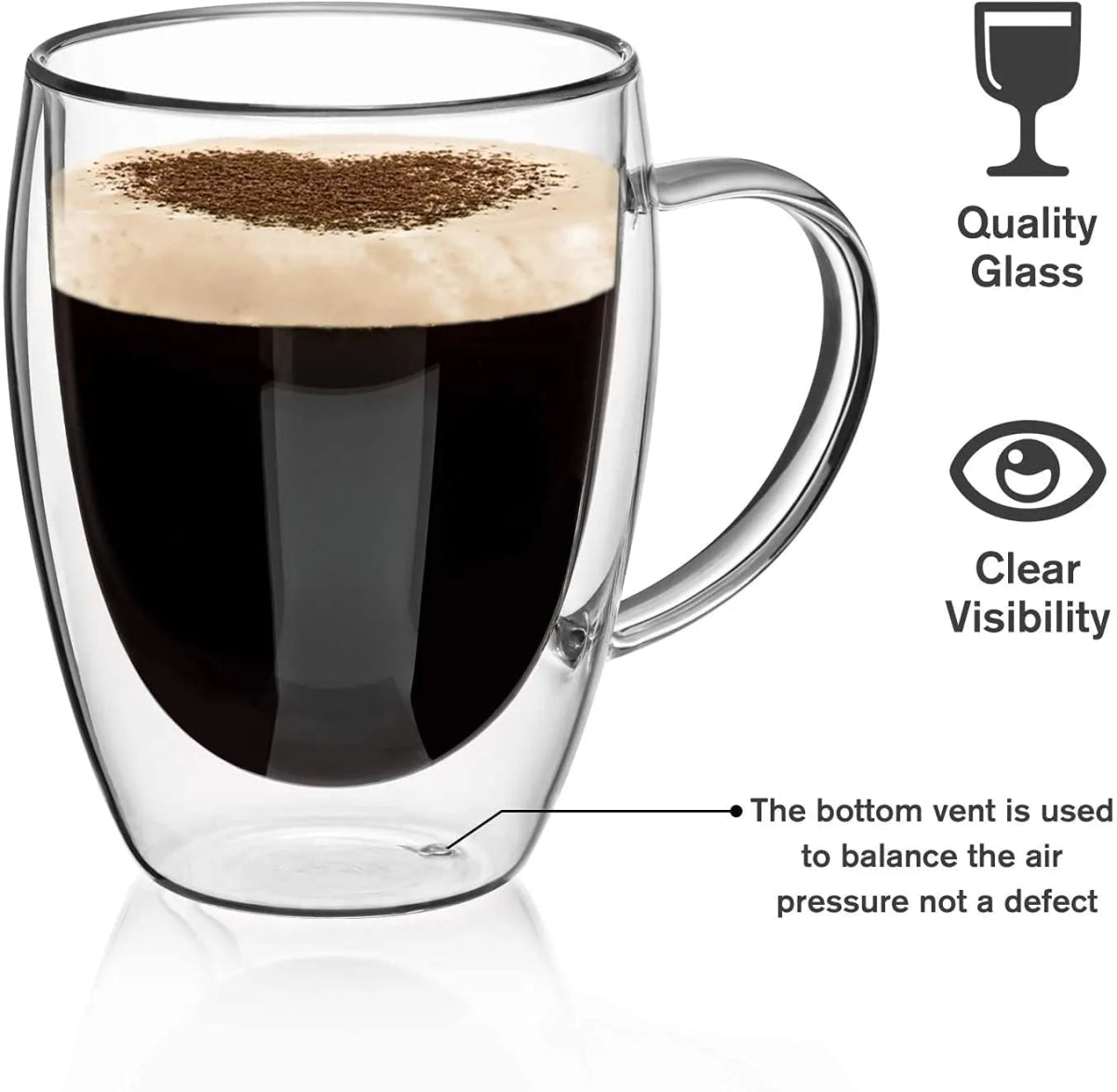 Double Wall Glass Mug - Techmanistan in Pakistan