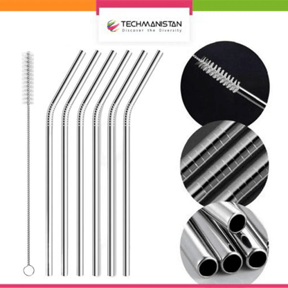 Drinking Straws With Cleaning Brush - Techmanistan in Pakistan