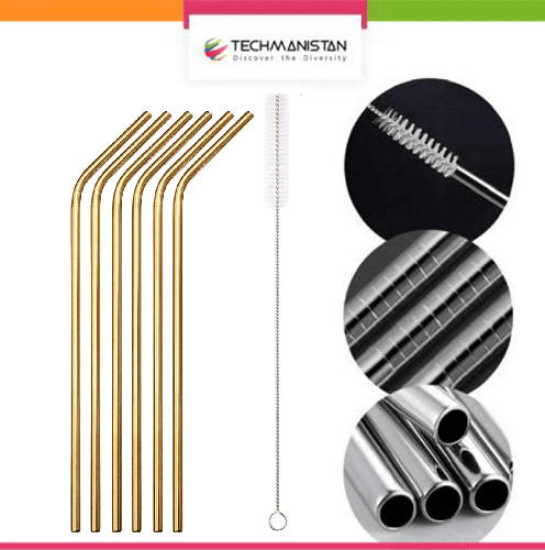 Drinking Straws With Cleaning Brush - Techmanistan in Pakistan