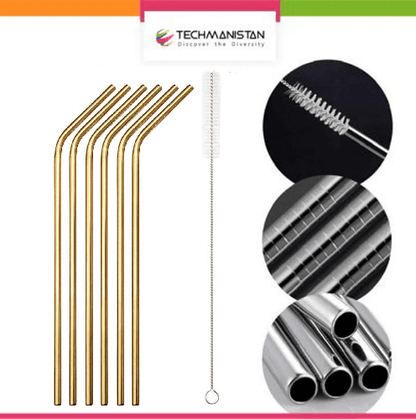 Drinking Straws With Cleaning Brush - Techmanistan in Pakistan