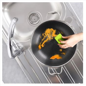 Dual Handles Honeycomb Laser Coated Wok With Lid, Karahi - Techmanistan in Pakistan