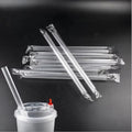 Pack of 50 Disposable Bubble Tea Straws — Clear Wide Boba Straws