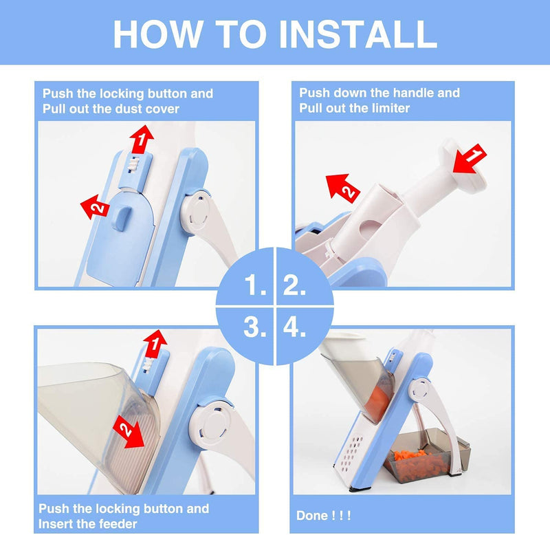 5in1 - Adjustable Mandoliner Safe Slicer--Techmanistan-Techmanistan