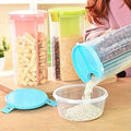 3 Compartment 3 in 1 Food Storage Jar Cereal Dispenser--Techmanistan-Techmanistan