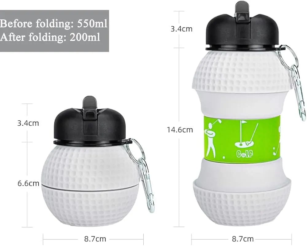 Collapsible Golf Ball Shape Sports Water Bottle