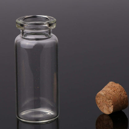 Pack of 4 - Mini Glass Bottles with Cork Stopper My Store