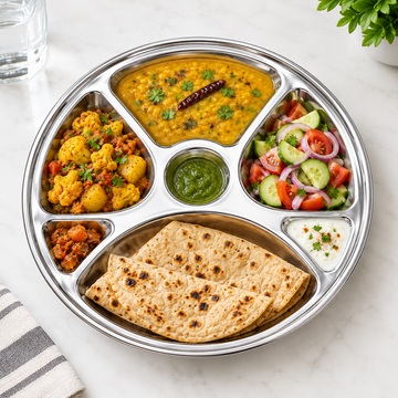 Stainless Steel 7-Compartment Plate