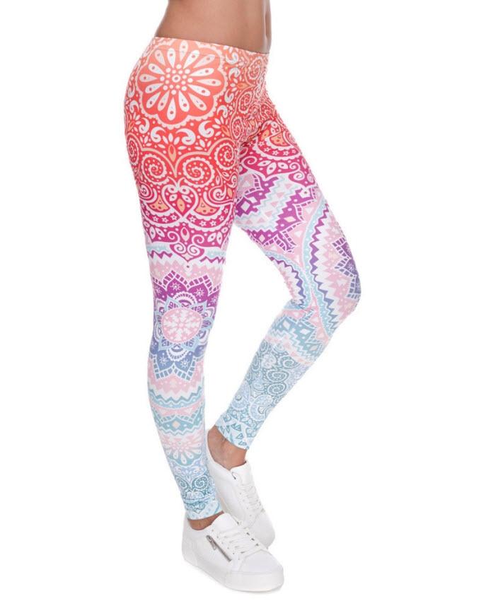 Multicolor Polyester Printed Tights for Girls - Techmanistan