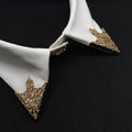 Pair of Retro Hollow Pattern Shirt Collar Antique Look Brooches--Techmanistan-My Store