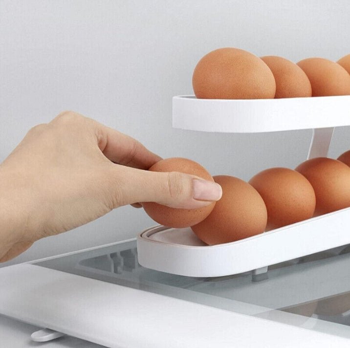 4Tier Eggs Dispenser, Egg Rolling Fridge Organizer