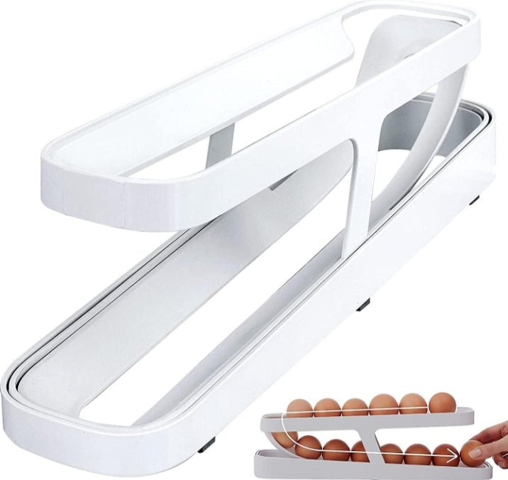 4Tier Eggs Dispenser, Egg Rolling Fridge Organizer