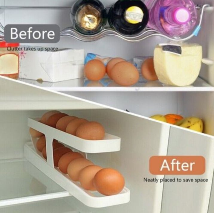 4Tier Eggs Dispenser, Egg Rolling Fridge Organizer